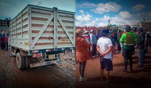 El camión no habría alcanzado a frenar e impactó contra el adulto mayor, quien fue trasladado al hospital más cercano. Foto: Composición LR El camión no habría alcanzado a frenar e impactó contra el adulto mayor, quien fue trasladado al hospital más cercano. Foto: Composición LR