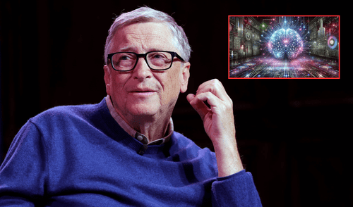 Bill Gates explica la importancia de la IA en un futuro. Foto: composición LR/GQ México/chatgpt