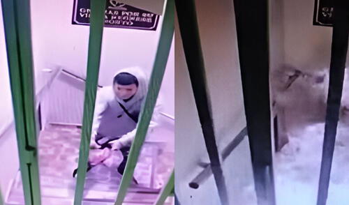Hombre fue captado prendiendo fuego a hotel en Puente Piedra. Foto: Composición LR/Captura de pantalla de video de cámaras de seguridad