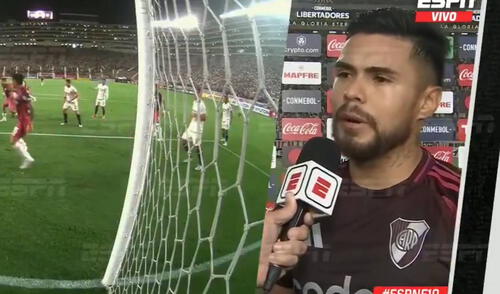 Paulo Díaz convirtió el único tanto de la victoria de River Plate sobre Universitario. Foto: captura/ESPN Paulo Díaz convirtió el único tanto de la victoria de River Plate sobre Universitario