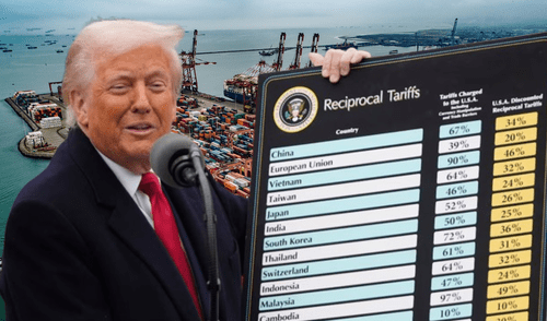 Donald Trump impuso aranceles "recíprocos" el Día de la Liberación. Foto: composición LR Donald Trump impuso aranceles "recíprocos" el Día de la Liberación