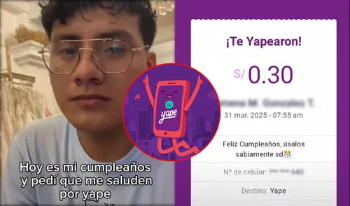 Tendencia cumpleañera es cada vez más frecuente en redes. Foto: composición LR/ TikTok ¡Nueva moda! Peruano pidió solo transferencias de Yape por su cumpleaños y el resultado es viral