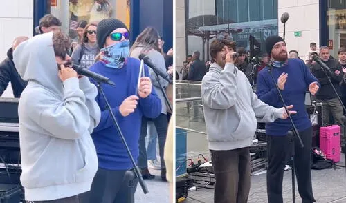 Feid apareció disfrazado y dio un concierto gratis junto a Ibai Llanos en Barcelona: "Solo le faltó correr"