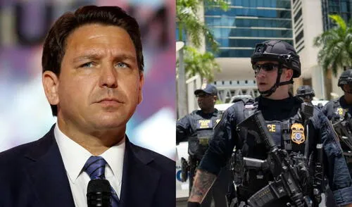 Ron DeSantis entrega bono de US$5.000 a miles de nuevos agentes y refuerza la seguridad en Florida. Foto: composición LR/AFP.