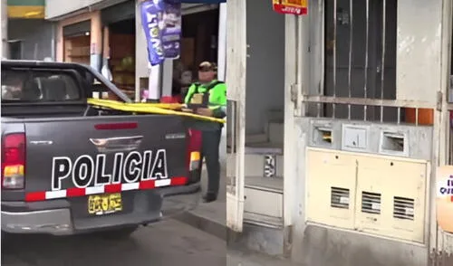 Policías custodian bodega tras explosión de granada en Villa El Salvador. Foto: Composición LR/Captura de pantalla de X