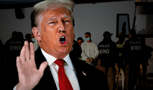 Donald Trump usa guía con puntos para deportar venezolanos acusados de pertenecer al Tren de Aragua. Foto: composición LR/AFP/El País Donald Trump usa guía con puntos para deportar venezolanos acusados de pertenecer al Tren de Aragua.