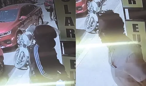 Delincuente asalta a cambista con arma de fuego en Piura. Foto: Composición LR/Captura de pantalla de cámaras de seguridad/Maribel Mendo
