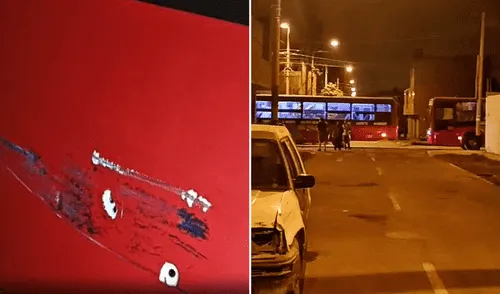 Bus 'El Rápido' fue atacado por desconocidos. Foto: Roger García/X Bus 'El Rápido' fue atacado por desconocidos