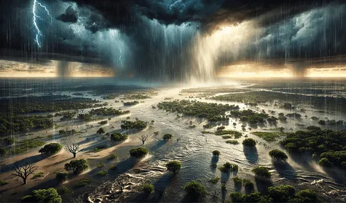 Estimaciones meteorológicas de AccuWeather, obtenidas mediante satélites, pronostican lluvias torrenciales en Estados Unidos.