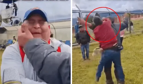 DT de Copa Perú quiso devolver agresión al sujeto que le metió manazo. Foto: composición LR/SolTV DT de Copa Perú recibió fuerte agresión mientras brindaba una entrevista en vivo
