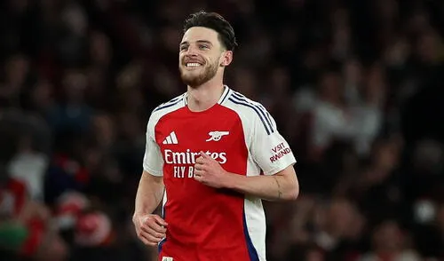 El mediocampista Declan Rice marcó dos golazos de tiro libre en un lapso de solo 13 minutos.. Foto: AFP El mediocampista Declan Rice marcó dos golazos de tiro libre en un lapso de solo 13 minutos.. Foto: AFP