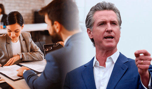 El gobernador de California, Gavin Newsom, presenta un atractivo plan para recortar las brechas de empleo. Foto: Composición LR