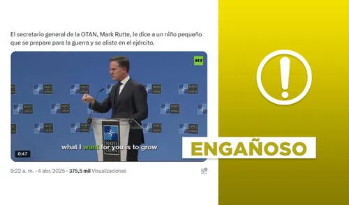 Si bien Mark Rutte le dijo al niño que la OTAN está "preparada para la guerra", no lo instó a unirse al ejército