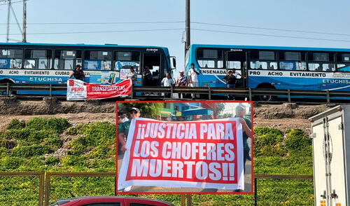 Miles de transportistas se dirigen al Congreso de la República para exigir medidas efectivas contra la ola de asesinatos. Foto: Rosario Rojas