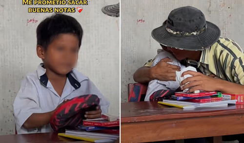 Niño peruano se emociona al recibir de regalo útiles escolares en Junín: “Volvió feliz a casita”