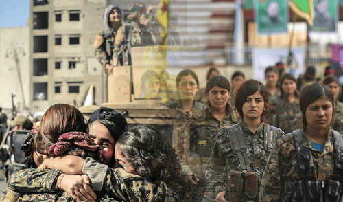 Las Unidades de Protección de Mujeres fueron creadas en 2013 como el brazo femenino de las YPG, la milicia kurda activa en el norte de Siria. Foto: composición LR/AFP/Wikimedia Commons. YPJ, las mujeres francotiradoras que enfrentaron al grupo terrorista ISIS y desafiaron siglos de opresión en Siria