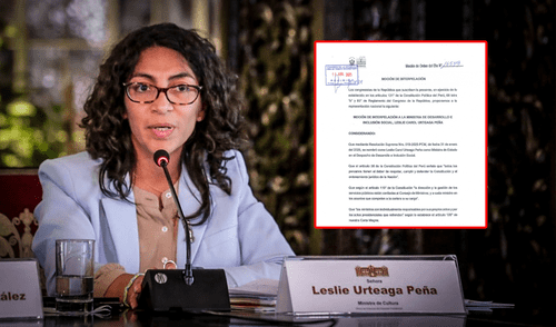 Leslie Urteaga podría ser interpelada por el Congreso de la República | Composición: LR. Leslie Urteaga podría ser interpelada por el Congreso de la República
