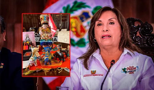 Dina Boluarte tendría un altar en el escritorio de su oficina. Foto: composición LR Dina boluarte