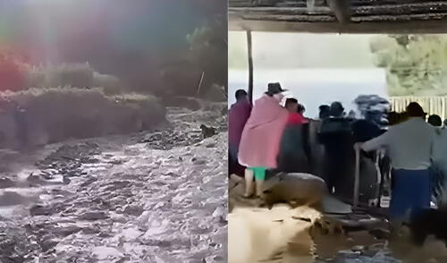 Un huaico generó la muerte de una persona que fue arrastrada por agua y lodo. Además, se presencia gran congestión vehicular. Foto: Composición LR/Captura de pantalla de Youtube