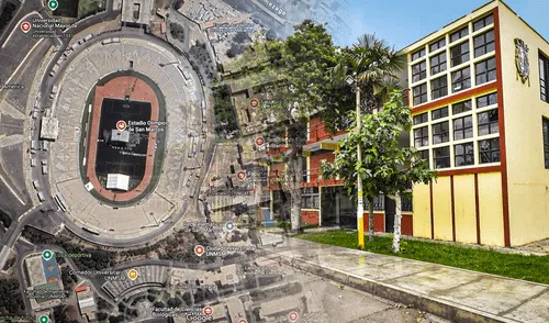 Nuevas construcciones serán parte de la compensación por parte de la ATU y MTC. Foto: composición de Gerson Cardoso/Maps/UNMSM/La República Estación San Marcos de la Línea 2 del Metro