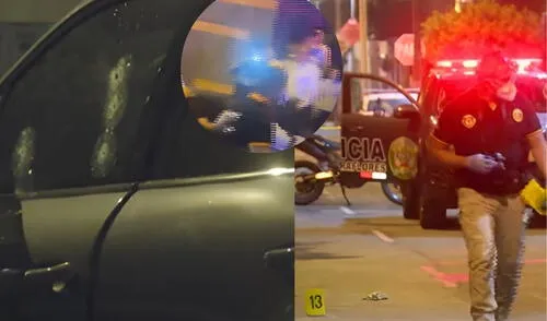Delincuentes dejaron gravemente a policía en Miraflores tras disparar a camioneta donde se encontraba. Foto: Composición LR/Captura de pantalla de YouTube