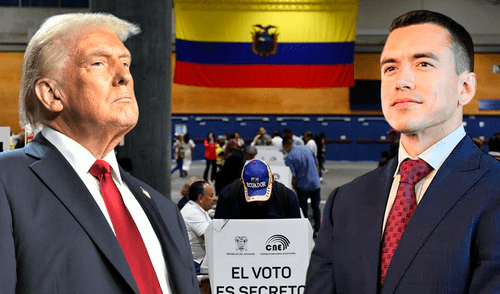 Trump aseguró que Noboa será un "gran líder". En tanto, Luisa González ha denunciado “el fraude más grande de la historia de Ecuador”. Foto: Composición LR.