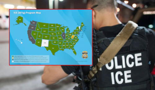 El ICE alcanzó un total de 444 acuerdos activos con agencias locales en 38 estados. Foto: composición LR.