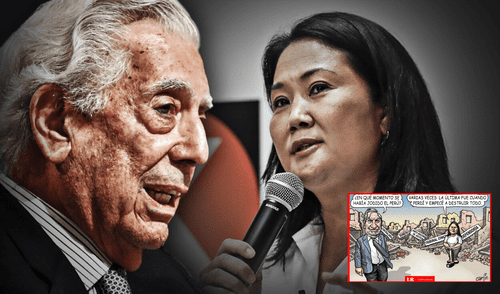 Carlincatura del día, martes 15 de abril, sobre Mario Vargas Llosa y Keiko Fujimori. Foto: Composición/LR Mario Vargas Llosa y Keiko Fujimori