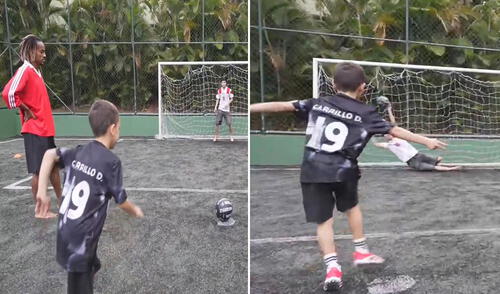 Hijo de André Carrillo sorprende al streamer Cristorata en el fútbol y usuarios aseguran: "Futuro crack"