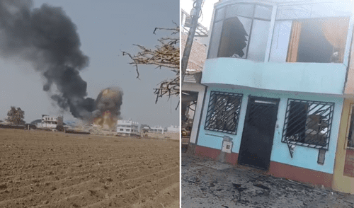 Incendio en Lurín tras explosión de almacén. Foto: composición/ difusión.