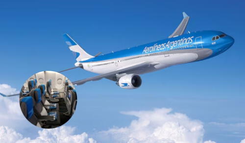 Aerolíneas Argentinas está renovando su flota con aviones Embraer 195-E2, caracterizado por tener una configuración de asientos 2x2. Foto: composición LR.