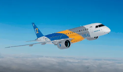 En 2023, el Mininter escogió el modelo brasileño Embraer E190E2, pero la Contraloría reportó que no cumplía con las exigencias técnicas. Foto: difusión En 2023, el Mininter escogió el modelo brasileño Embraer E190E2, pero la Contraloría reportó que no cumplía con las exigencias técnicas. Foto: difusión