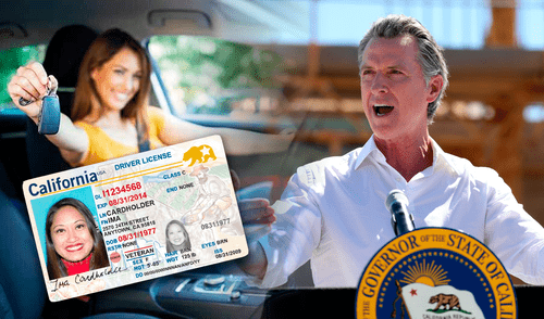 Firmada en 2013, pero respaldada a lo largo del gobierno de Gavin Newsom, la ley AB 60 permite a migrantes obtener la licencia de conducir en California. Foto: Composición LR