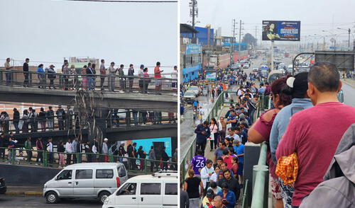 Largas colas en la av. Gambetta en Callao por Semana Santa.