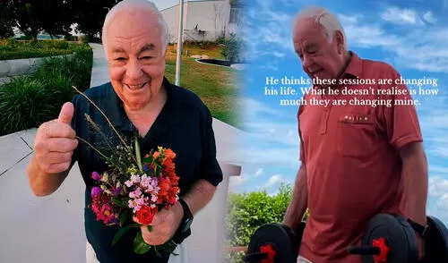 Nieta crea una rutina de ejercicios para hombre de 80 años - EEUU