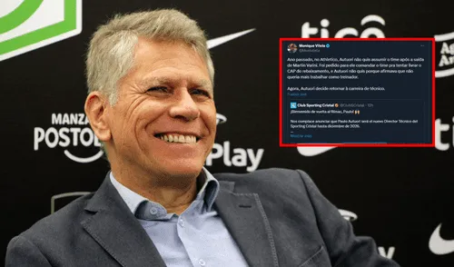 Paulo Autuori firmó con Sporting Cristal hasta fines del 2026. Foto: composición LR/AFP Hinchas de Athlético Paranaense recordaron que Paulo Autuori no quiso salvarlos del descenso tras fichar por Sporting Cristal