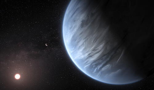 Astrónomos detectaron biofirmas químicas en la atmósfera del exoplaneta K2-18b, a 124 años luz. El hallazgo sugiere una posible actividad biológica gracias al telescopio espacial James Webb. Foto: AFP Científicos descubren posibles señales de vida en planeta lejano a la Tierra: "La evidencia más sólida hasta la fecha"