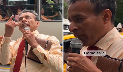 El hombre fue abordado por una joven cuando predicaba la palabra de Dios en el centro de Lima.