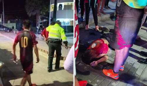 Agentes de la PNP y Serenazgo impidieron que ciudadanos maten a golpes a presunto ladrón. Foto: Leonela Aquino/La República Agentes de la PNP y Serenazgo impidieron que ciudadanos maten a golpes a presunto ladrón.