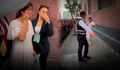 Los padres de familia intentaron ayudar a la joven, quien se había equivocado de sede. Foto: Academia CEMTA