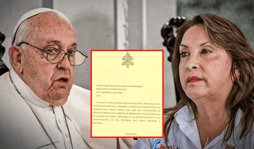 Esta es la carta que escribió el papa Francisco a Dina Boluarte. Foto: composición Jazmin Ceras/ La República. Esta es la carta que escribió el papa Francisco a Dina Boluarte. Foto: composición Jazmin Ceras/ La República.