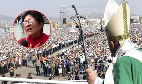 Una adulta mayor se quiebra al recordar el momento en que vio al Papa Francisco durante su llegada al Perú