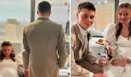 Una de las enfermeras del hospital se conmovió por la situación y aseguró que la boda fue uno de los días "más felices" en su trabajo. Foto: composición LR/essentiahealth/IG Mujer embarazada se casa en hospital - Minnesota