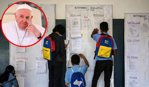 El papa Francisco falleció el lunes 21 de abril. Foto: composiciónLR/Mundo Oriental/AFP ¿No hay clases en Venezuela por el duelo nacional del papa Francisco? Esto dice el Ministerio de Educación