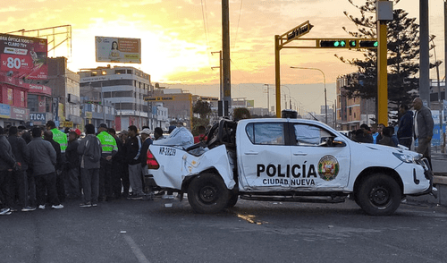 Tacna: patrullero choca con detenido a bordo. Foto: Liz Ferrer/ La República. Tacna: patrullero choca con detenido a bordo. Foto: Liz Ferrer/ La República.