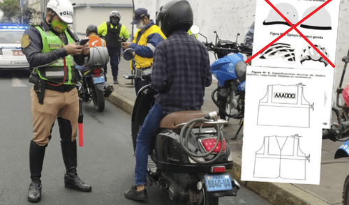 Motociclistas serán multados si no cumplen con exigencias.