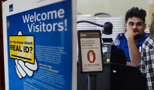A partir del 7 de mayo de 2025, todos los viajeros en EE. UU. deberán presentar una identificación REAL ID para abordar vuelos nacionales y acceder a instalaciones federales. Foto: composición LR/AFP. A partir del 7 de mayo de 2025, todos los viajeros en EE. UU. deberán presentar una identificación REAL ID para abordar vuelos nacionales y acceder a instalaciones federales. Foto: composición LR/AFP.
