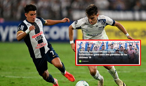 Prensa argentina destacó el mal momento de Talleres tras derrota de Alianza Lima. Foto: composición GLR/AFP Prensa argentina destacó el mal momento de Talleres tras derrota de Alianza Lima