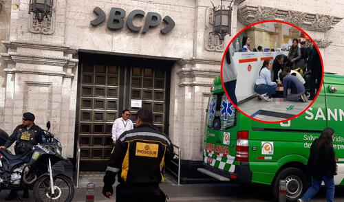 Mujer adulta mayor fallece en sede del BCP en Arequipa. Foto: composición LR/EBQ Noticias. Adulta mayor fallece en ventanilla del BCP en Arequipa mientras hacía trámites y suspenden la atención al público