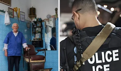 La familia Majin-Leon sospecha que el arresto fue consecuencia de un trámite reciente realizado por Martín en el Departamento de Vehículos Motorizados (DMV). Foto: composición LR/Freepik/ICE/Facebook ICE detiene a barbero de 58 años - California